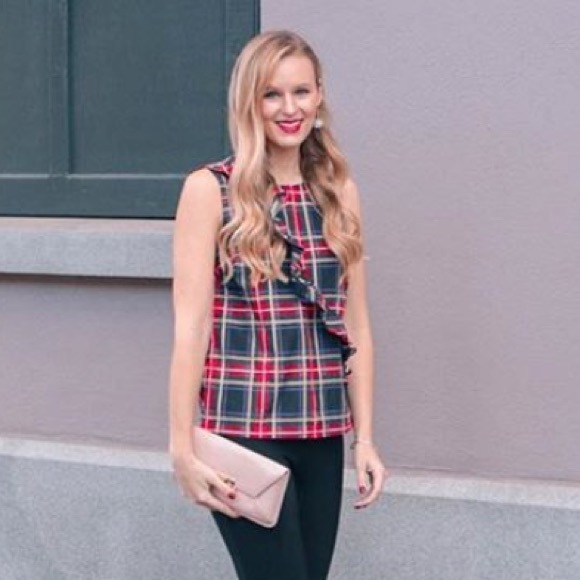 J.Crew tartan ruffle top - Picture 4 of 5